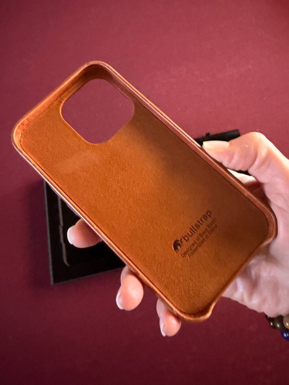 Bullstrap Leather Portfolio Case for iPhone 13 Pro - Sienna color - Picture 3 of 5